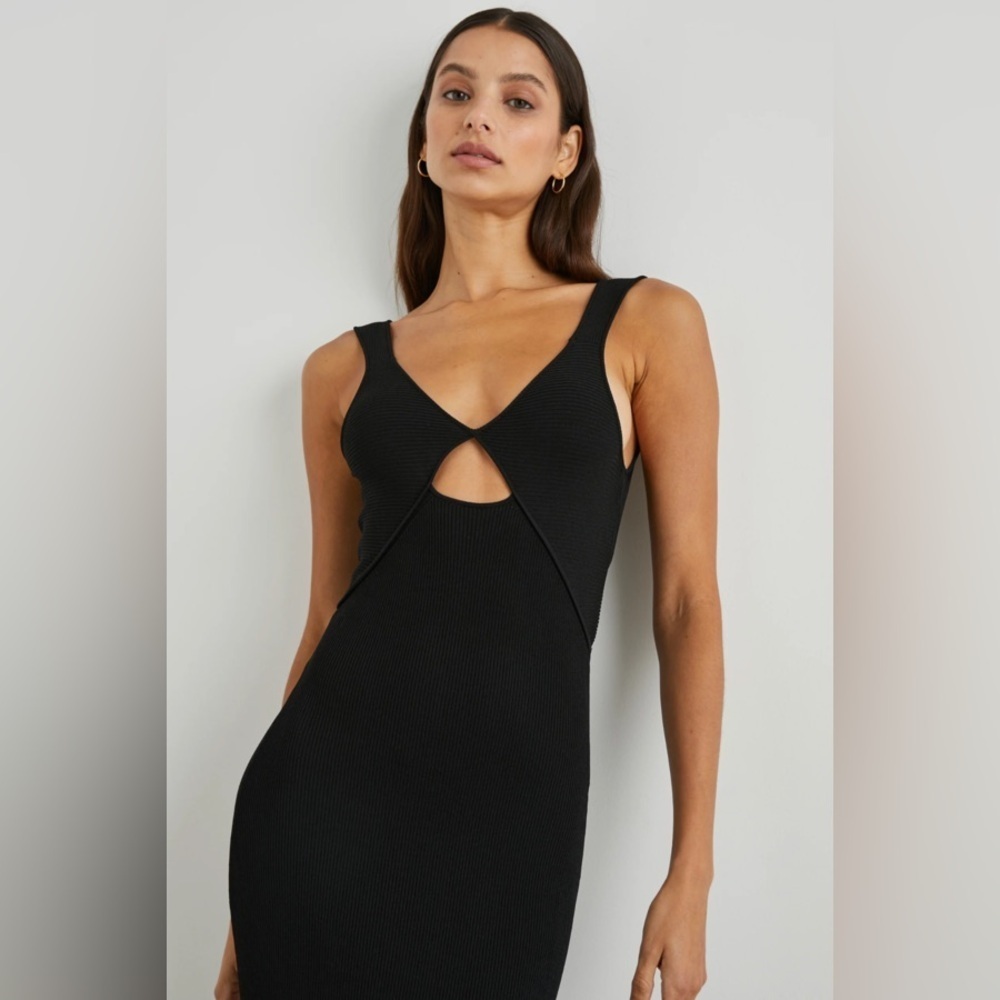 SOLD OUT Rails Vienna Cutout Knit Midi Dress Black NWT S